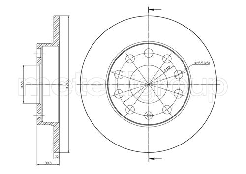 Brake Disc - 23-0748C METELLI