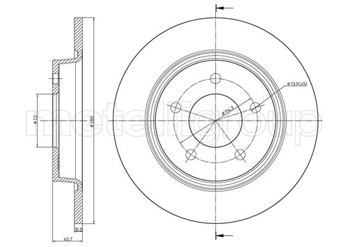 Brake Disc - 23-0750C METELLI