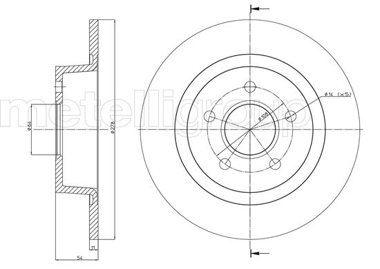 Brake Disc - 23-0761C METELLI