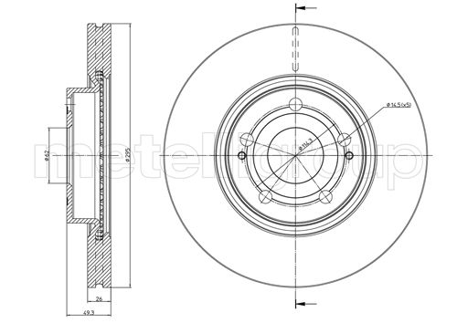 Brake Disc - 23-0772C METELLI