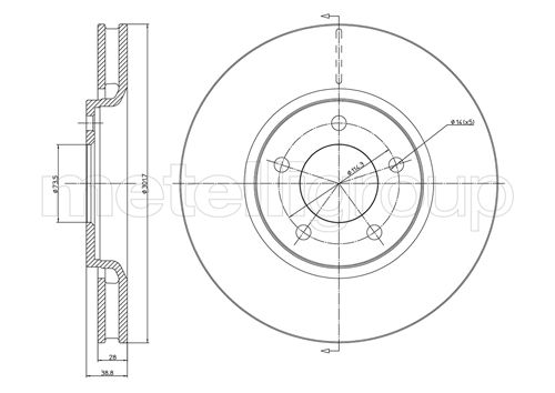 Brake Disc - 23-0780C METELLI