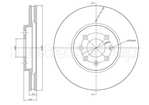 Brake Disc - 23-0800C METELLI