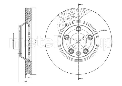 Brake Disc - 23-0882C METELLI
