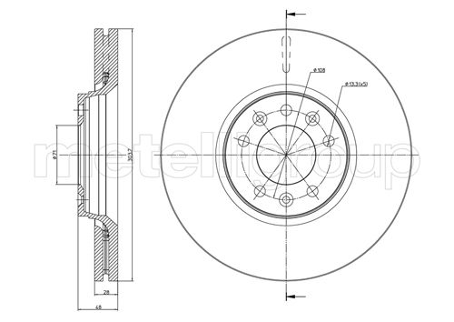 Brake Disc - 23-0886C METELLI