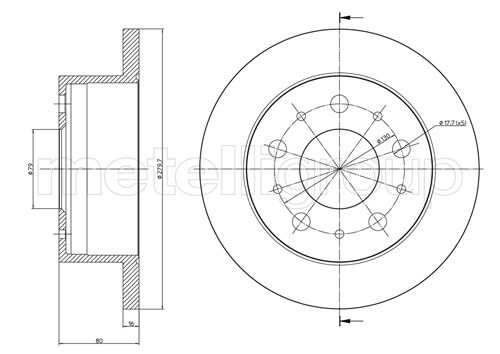 Brake Disc - 23-0912C METELLI