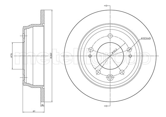Brake Disc - 23-0928C METELLI