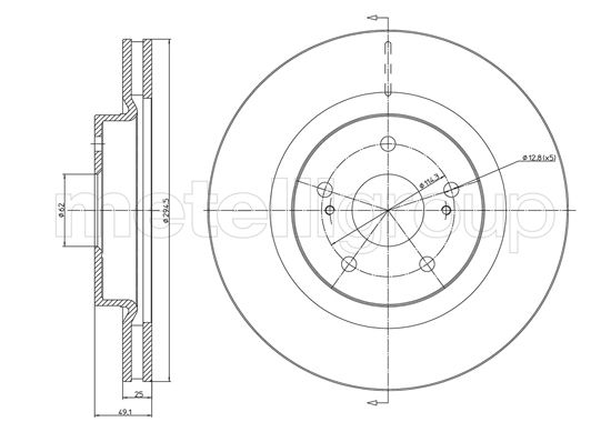 Brake Disc - 23-0966C METELLI