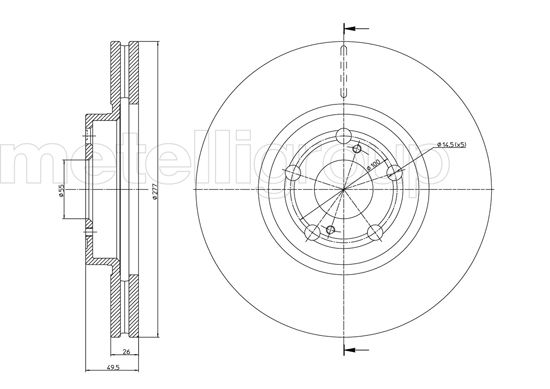 Brake Disc - 23-0970C METELLI