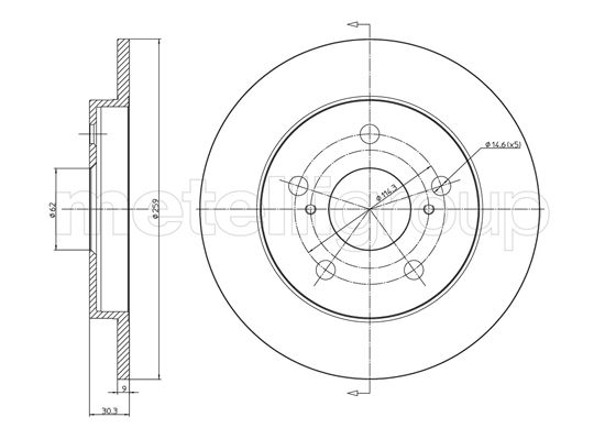 Brake Disc - 23-0977C METELLI