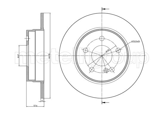 Brake Disc - 23-0982C METELLI
