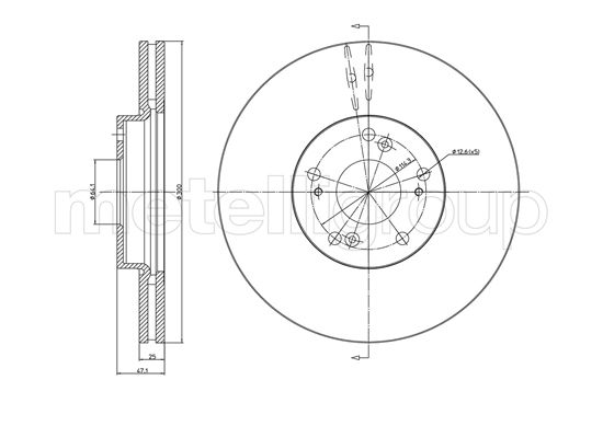 Brake Disc - 23-0997C METELLI