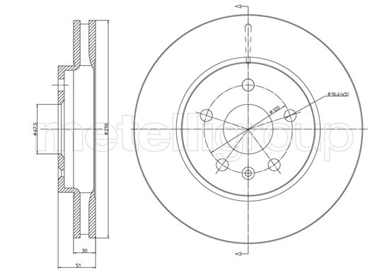 Brake Disc - 23-1006C METELLI