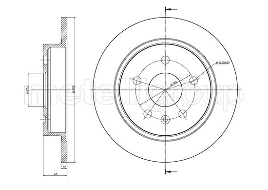 Brake Disc - 23-1008C METELLI