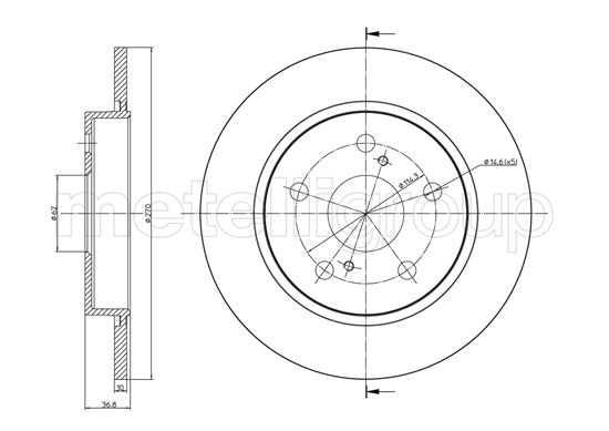 Brake Disc - 23-1022C METELLI