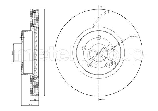 Brake Disc - 23-1026C METELLI