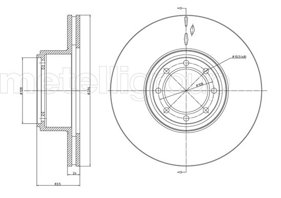 Brake Disc - 23-1040C METELLI