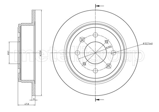 Brake Disc - 23-1049C METELLI