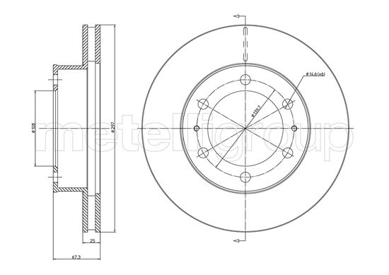 Brake Disc - 23-1077C METELLI