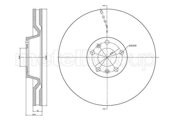 Brake Disc - 23-1102C METELLI