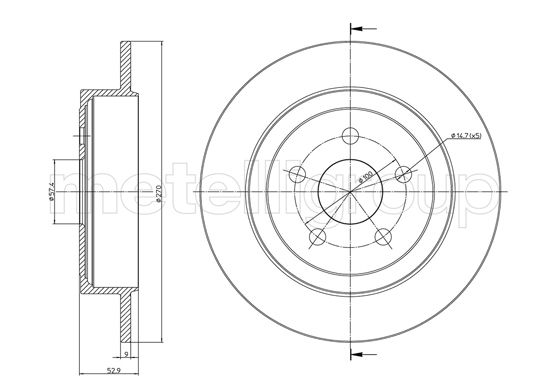 Brake Disc - 23-1107C METELLI