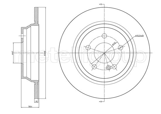 Brake Disc - 23-1146C METELLI