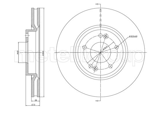 Brake Disc - 23-1162C METELLI