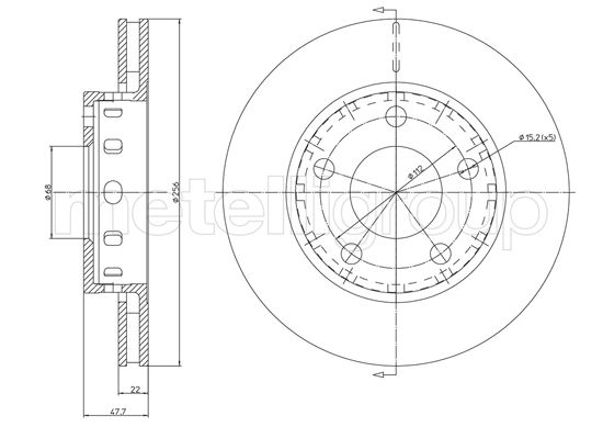 Brake Disc - 23-1210C METELLI