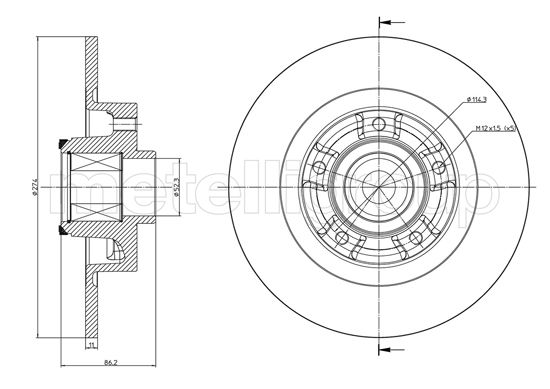 Brake Disc - 23-1232 METELLI