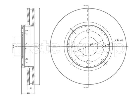 Brake Disc - 23-1236C METELLI