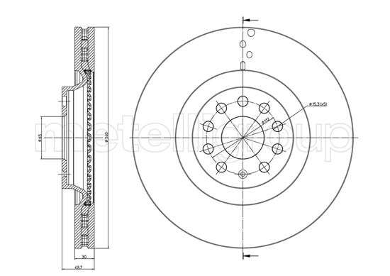 Brake Disc - 23-1243C METELLI