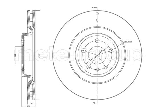 Brake Disc - 23-1250C METELLI