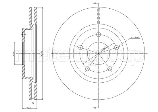 Brake Disc - 23-1252C METELLI