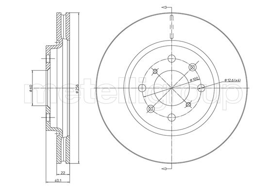 Brake Disc - 23-1257C METELLI