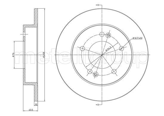Brake Disc - 23-1284C METELLI