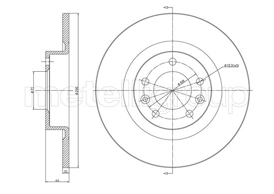 Brake Disc - 23-1296C METELLI