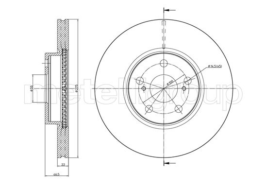 Brake Disc - 23-1308C METELLI