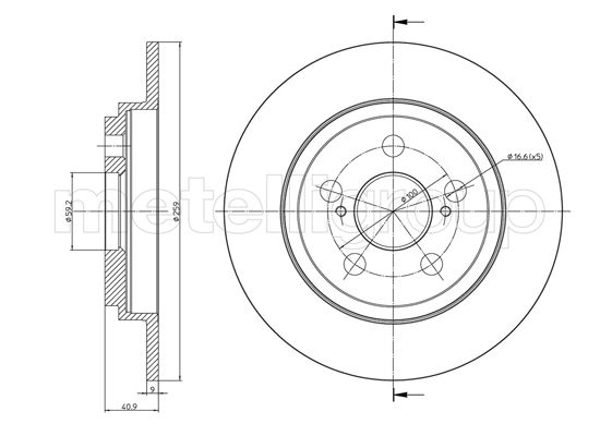 Brake Disc - 23-1309C METELLI