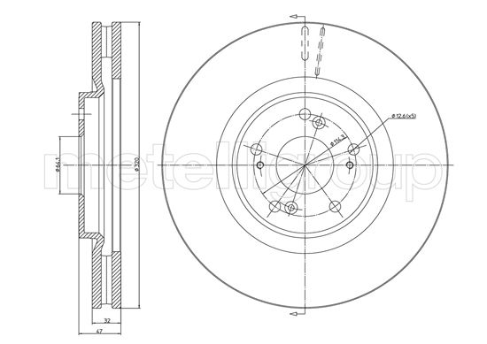 Brake Disc - 23-1325C METELLI