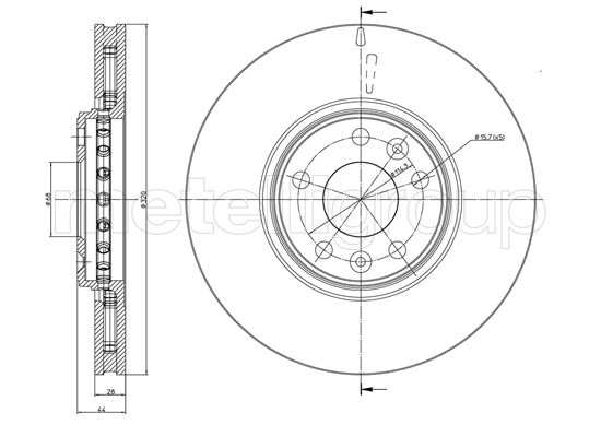 Brake Disc - 23-1334C METELLI