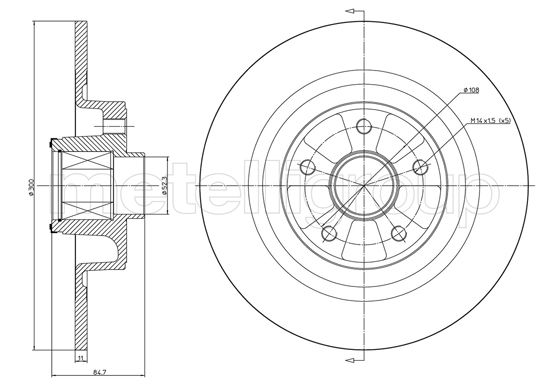 Brake Disc - 23-1396 METELLI