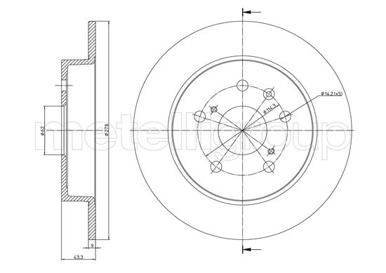 Brake Disc - 23-1398C METELLI