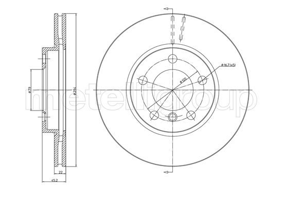 Brake Disc - 23-1408C METELLI