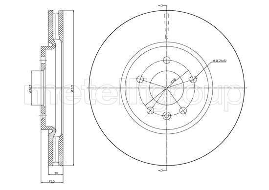Brake Disc - 23-1436C METELLI
