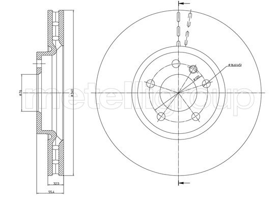 Brake Disc - 23-1470C METELLI