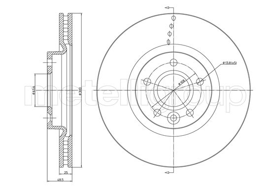 Brake Disc - 23-1476C METELLI