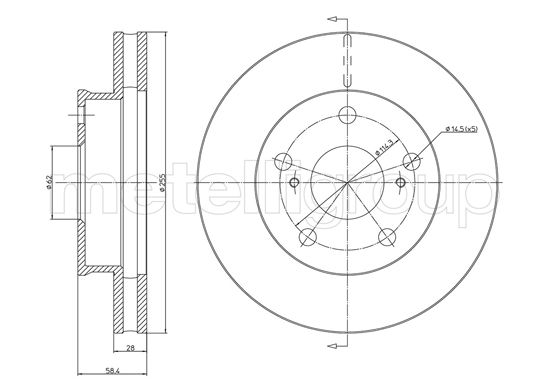 Brake Disc - 23-1481C METELLI