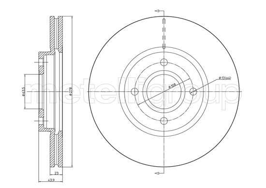 Brake Disc - 23-1490C METELLI