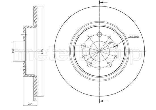 Brake Disc - 23-1506C METELLI