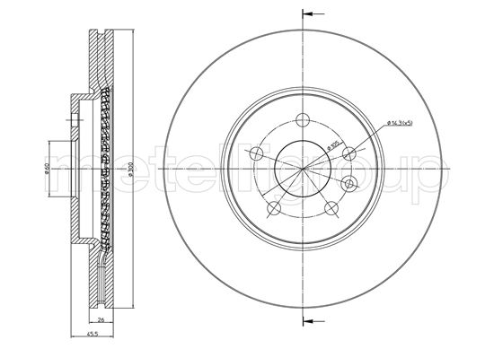 Brake Disc - 23-1507C METELLI