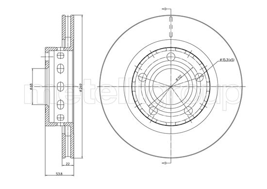 Brake Disc - 23-1517C METELLI